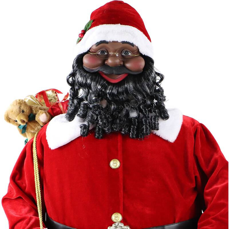 Fraser Hill Farm 58In. African American Dancing Santa with Naughty